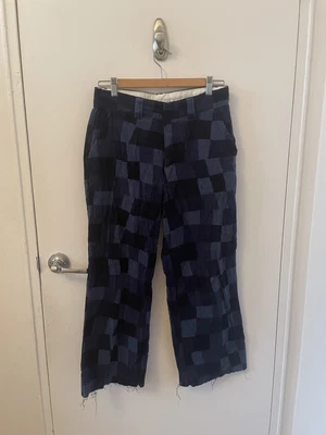 $32 • Buy VTG Stussy  Patchwork Blue Color Block Corduroy Skate Pants Mens Size 5