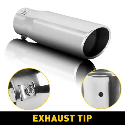 Chrome Car Exhaust Pipe Tip Rear Tail Throat Muffler Stainless Steel Accessories • $20.99