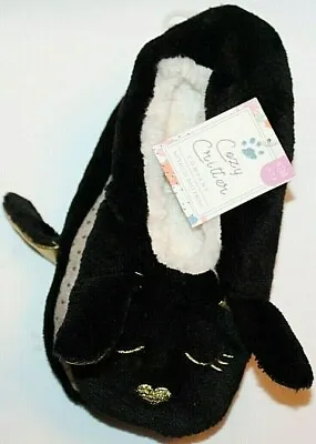 Cozy Critter Company Metallic Ballerina Black/Gold Bunny Slippers    Size S/M • $11.18