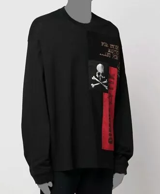 $820 Mastermind Japan Men's Black Anarchy Long-Sleeve Crewneck T-Shirt Size L • $262.78