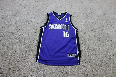 VINTAGE Peja Stojakovic Sacramento Kings Jersey Boys Large Purple Reebok NBA #16 • $29.98