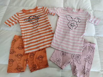 HANNA ANDERSSON Lot Of 2 Piglet Tigger Disney Pajamas Size 8 GUC Summer PJs Pooh • $42