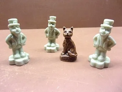 4 WADE Figurines Whimsies Bone China Miniatures 3 Leprechauns 1 Cat  England • $19.99