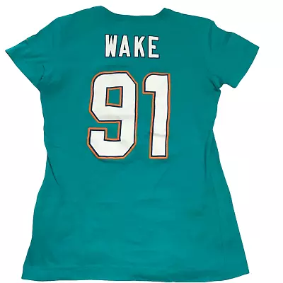 Nike T Shirt Size Women's Small Miami Dolphins Short Sleeve Round Neck WAKE #91 • $55