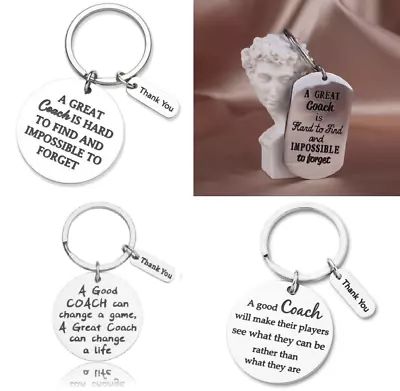 Keychain Metal Gift Chain Sports Athlete Thank You Coach Farewell Keyring Silver • $7.99