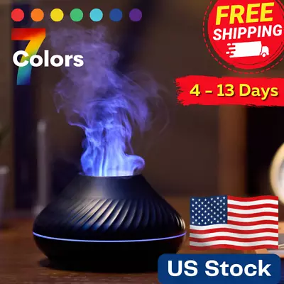 Aroma Diffuser USB Air Cooler Humidifier Mist Maker RGB Flame Lamp Essential Oil • $20.49