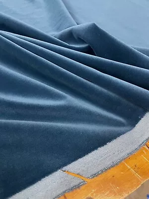 2 Yds Maharam Tempo Dockside Blue Polyester Velvet Upholstery Fabric • $40