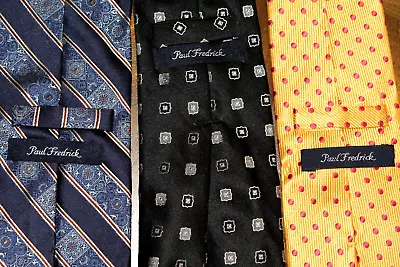 Lot Of 3 PAUL FREDRICK Dress Ties 100% Silk Multicolor • $9.99