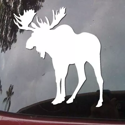 Moose Animal Silhouette White Vinyl Decal Car Truck Window Laptop  Vehicle • $4.20