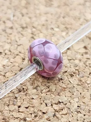 Trollbeads OOAK Unique Pink Purple Sterling Silver Glass Charm Bead S925 LAA  • $45