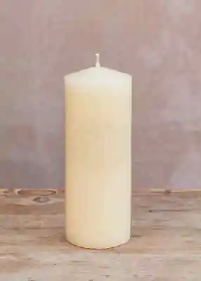 Unscented Large Pillar Candle Home Decor Ivory Church Wedding 75 Burn Time • £6.99