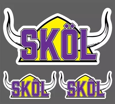 SKOL Vikings Minnesota Fan Cheer Sticker Decal Bumper Window 3.75  3 For 1 • $3.99