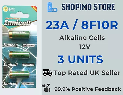 3 X 8F10R L1028 23A 23AE 12v Batteries Doorbell Chime Alkaline Eunicell Battery • £3.49