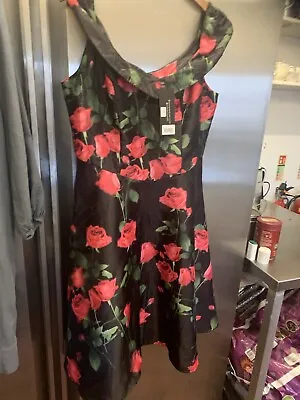 Voodoo Vixen - Roseabelle - Black Rose - Dress - Size L - NWT • $24.85
