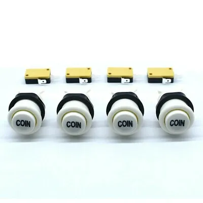 4 × HAPP Style Arcade COIN Push Button Game Player Start Microswitch JAMMA MAME • $11.98