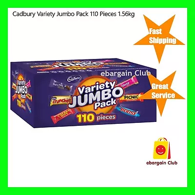 Cadbury Variety Jumbo Pack 110 Pieces | Dairy Milk Chery Ripe Picnic Crunchie • $53.99