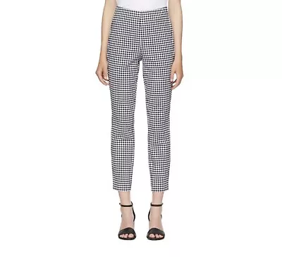 Rag & Bone Simone Gingham Checked Blue Ankle Pants Elasticized Waist Size 0 $295 • £57.82