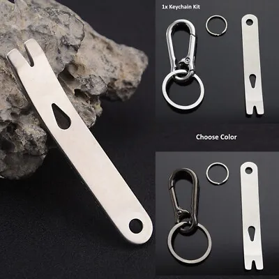 Gear Mini Crank Crowbar  Pry Bar Keychain Multi Tool Survival EDC Carabiner Clip • $7.49