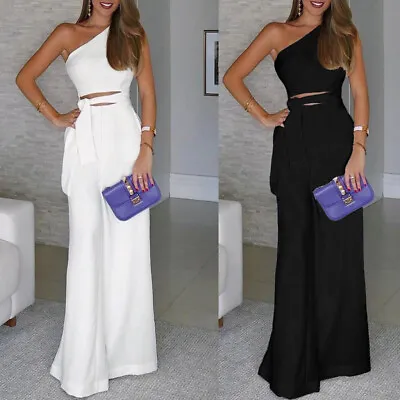 $37.99 • Buy Women’S Jumpsuit Casual Wide Leg Ladies Evening Party Long Playsuit Formal New