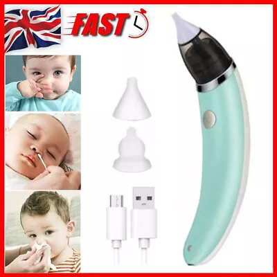 Electric Baby Silicone Nasal Aspirator Vacuum Sucker Nose Mucus Snot Cleaner UK • £8.99