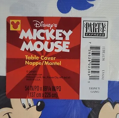 New Disney Mickey Mouse Paper Table Cover By Party Express Size 54 X89.25  Vtg • $6.88