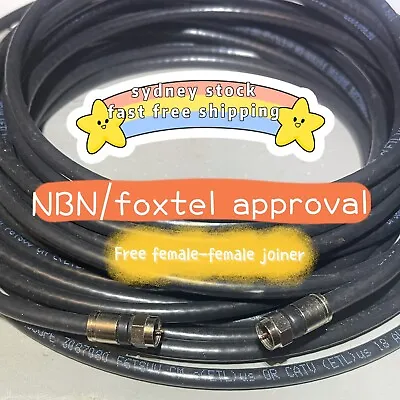 $7.50 • Buy Black RG6 Coax Cable 0.5m - 55m Digital TV Antenna Foxtel NBN Optus