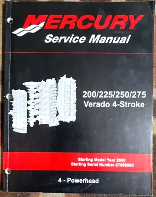 Mercury 200/225/250/275/Verado 4-Stroke #4 Powerhead Service Manual • $14.95