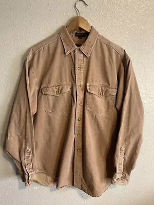 Vtg Eddie Bauer Elkhorn Twill Shirt Mens Large Rust Color Long Sleeve Button Up • $24.99