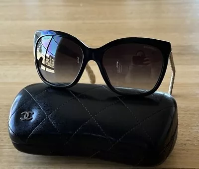 CHANEL Sunglasses CH 5288-Q 71 S9 57 Havana Quilted Leather Polarized Italy CC • $148