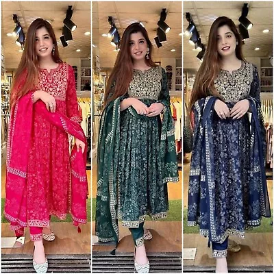 Women's Designer Kurti Set Salwar Kameez Indian Bollywood Tunic Suit Clothes • $70.68