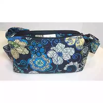 Vera Bradley MOD FLORAL BLUE Zip Purse Shoulder Bag Baguette Side Pockets • $25