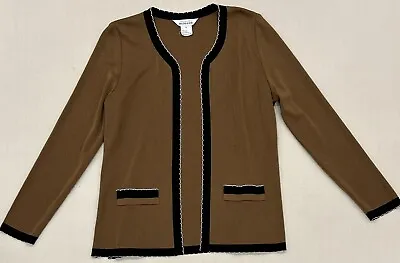 Exclusively Misook Women’s Cardigan Sweater Open Front Brown And Black Size S • $39.99