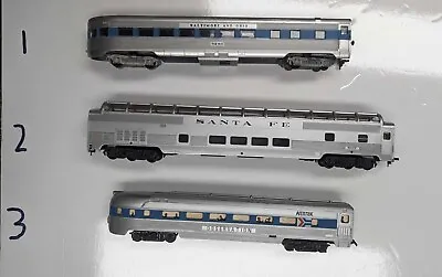 Bachmann & Tyco HO Scale - Passenger Coach Cars - Santa Fe - Amtrak Observation • $18