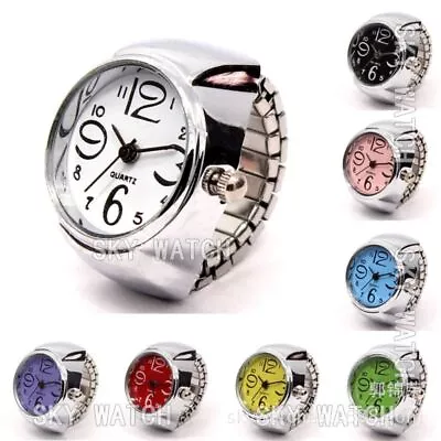 Gift Ring Watch Round Quartz Finger Rings Digital Watch Elastic Stretchy Rings • $8.41