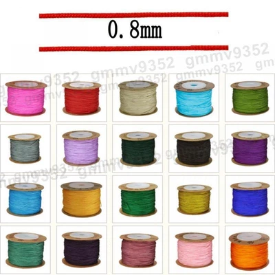 £2.99 • Buy 100m 0.8mm Nylon Cord Thread Chinese Knot Macrame Beading Bracelet Braided DIY