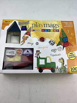 PlayMags 3D Magnetic Blocks. 100 Pc. Set. New In Box. Ages 3+ • $39.09