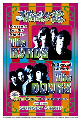 $15 • Buy The Byrds & Doors At The Whisky A Go Go Concert Poster 1967  13 3/4 X 19 3/4