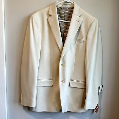 Men's CHAPS 38R Sport Coat Jacket Creamy White Stretch NWT • $32.39