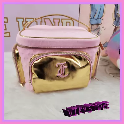 NWT  {Juicy Couture} Glamorous Travel Companion:  Pink Velvet Gold Foil Train Ca • $31.85