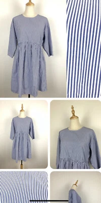 $12 • Buy NWT Womens Size 12 M ASOS Maternity Blue White Striped Short Dress