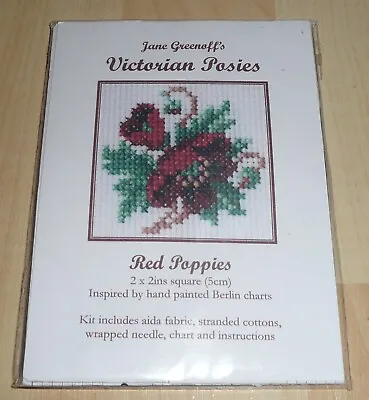 Jane Greenoff's Victorian Posies 'Red Poppies' Complete Cross Stitch Kit - New • £6