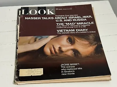 LOOK MAGAZINE March 1968 Jackie Bisset Actress Nasser Talks About Israel War • $8