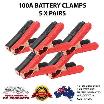 10 X Metal Car Battery Clip Crocodile Alligator Test Terminal Clamp 100A RED/BLK • $9.95