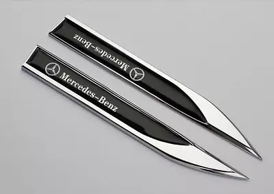 2pcs Auto Car Metal Knife Badge Emblem Decal Sticker For Mercedes Benz • $12.58