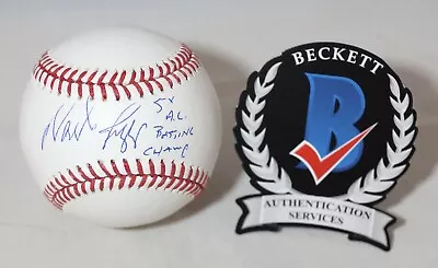 WADE BOGGS  5X AL BATTING CHAMP  Signed MLB BASEBALL + Beckett Witness COA W530 • $75