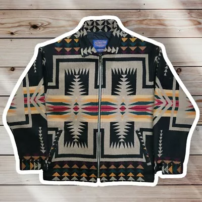 Vintage Pendleton Western Wear Aztec Chief Joseph Wool Zip-Up Jacket • $199.99