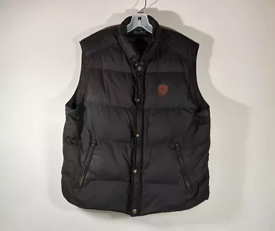 Polo Ralph Lauren (1st Viii) Crest Logo Black Down Bubble Puffer Vest Men XL • $79.99