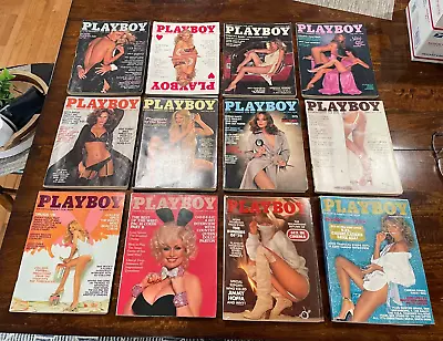 Vintage 1978 Playboy Magazines Set Of 12 Farrah Fawcett Dolly Parton Centerfolds • $49.95