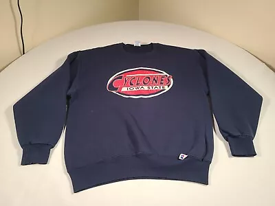 Iowa State Cyclones Sweater Mens Medium Blue NCAA Vtg 80s USA RUSSELL Pullover • $16.80