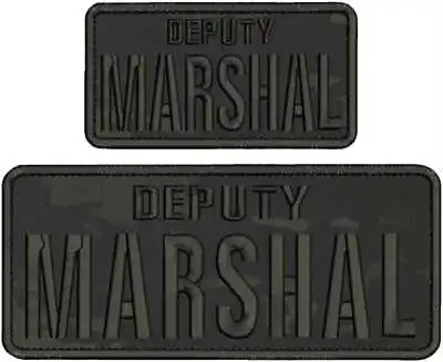 DEPUTY MARSHAL EMBROIDERY PATCH 4X10 AND 3X6 Hook On Back BLK MULTICAM/BLK • $16.99